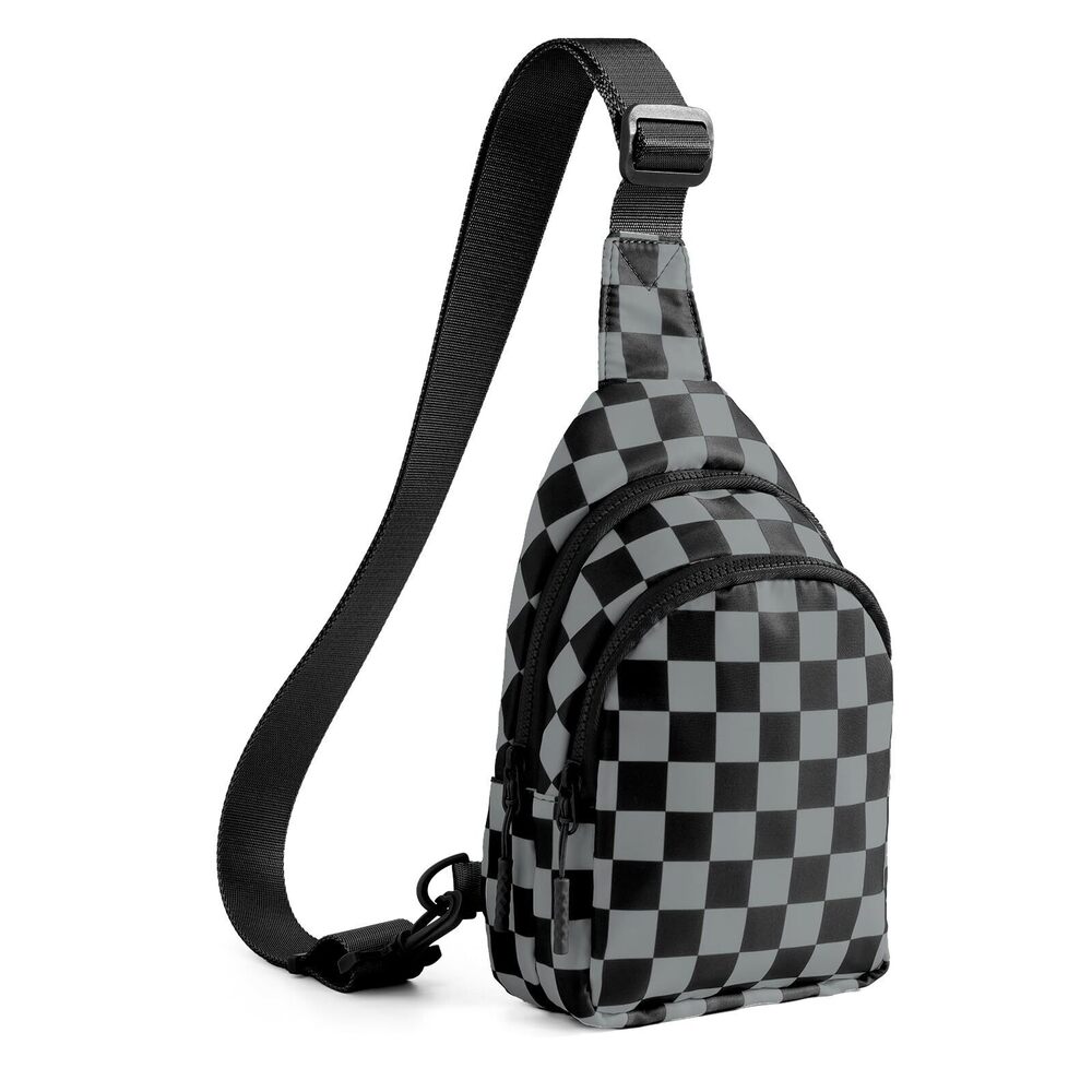 9816 Checkered Sling Bag Small Backpack Crossbody Chest Bag Fanny Packs